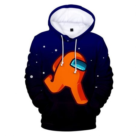 new hot game Among Us printing adult Unisex black and Orange hoodie sweater sweatshirt