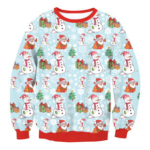 Merry Christmas Colorful Snowman And Gift Hoodies Christmas Sweatshirts for Ladies