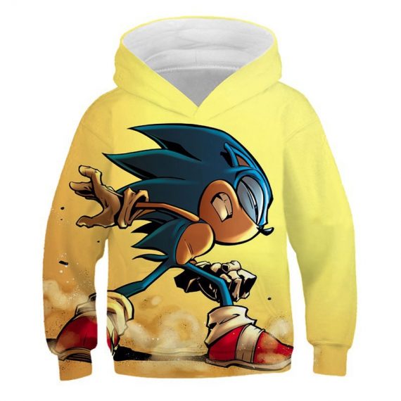 Hot New Sonic 3D Printing Kids Boy Girl Yellow Sweater Hoodie