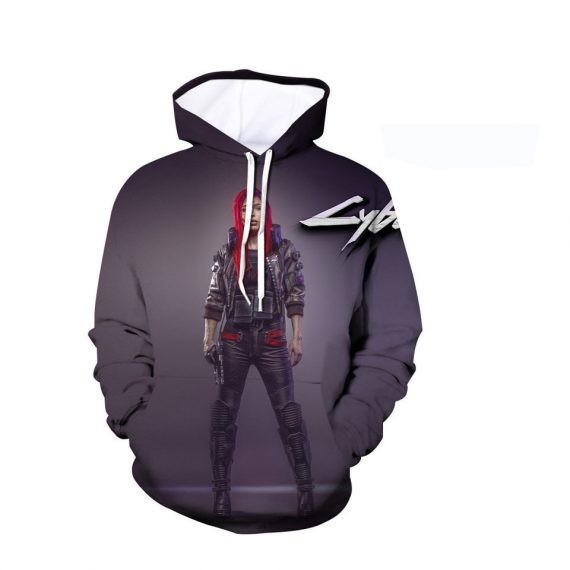 Cyberpunk 3D Printing Adult Unisex Gray Hoodie Sweater