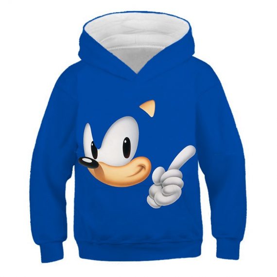 Hot New Sonic 3D Printing Kids Boy Girl Blue Sweater Hoodie