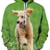 Running Cute Dog Print Hoodie Animal Sweatshirt For Men And Women