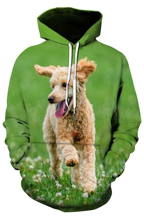 Running Cute Dog Print Hoodie Animal Sweatshirt For Men And Women