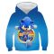 2020 Hot New Sonic Printing Kids Boy Girl Light Blue Sweater Hoodie