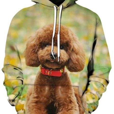 Poodle Dog Print Style Sweatshirt Cute Animal Hoodie