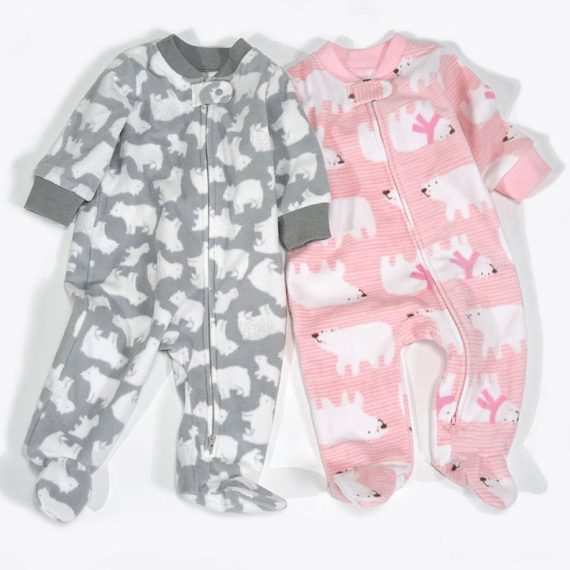 Cute and Funny Bear And Reindeer Infant Pajamas Christmas Onesies