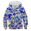 Hot New Sonic 3D Printing Kids Boy Girl Blue White Sweater Hoodie