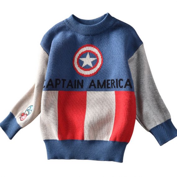 Blue Captain America Ugly Christmas Superhero Sweaters