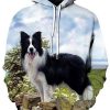 Blue Sky And Dog Print Sweatshirt Animal Sweatshirt