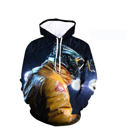 Hot Cyberpunk Printing Adult Unisex Pink Blue Hoodie Sweater