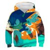 Sonic Printing Kids Boy Girl Light Green Sweater Hoodie