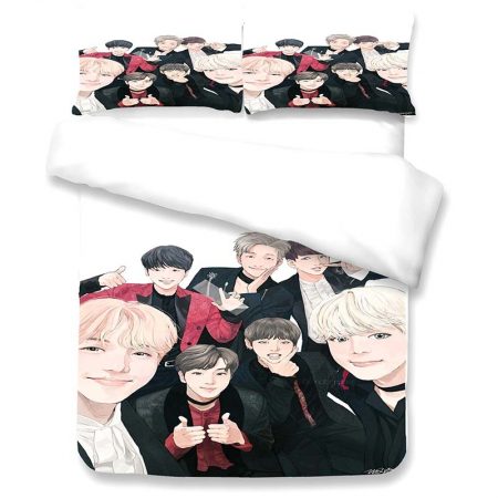 3Pcs Bed Set Bts Duvet Cover