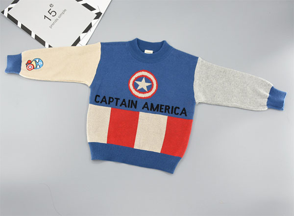 Blue Captain America Ugly Christmas Superhero Sweaters