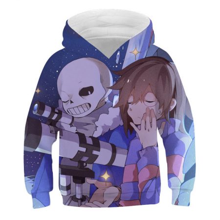 boys undertale sans hoodie skull print pullover sweatshirt