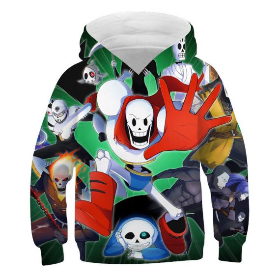 boys undertale sans hoodie skull print pullover sweatshirt