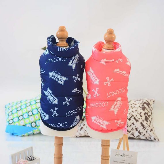 Dog Winter Coat Warm Printing Vest
