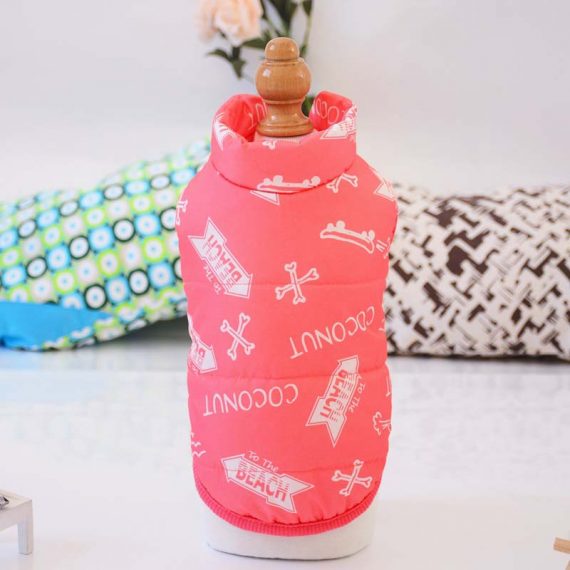 Dog Winter Coat Warm Printing Vest