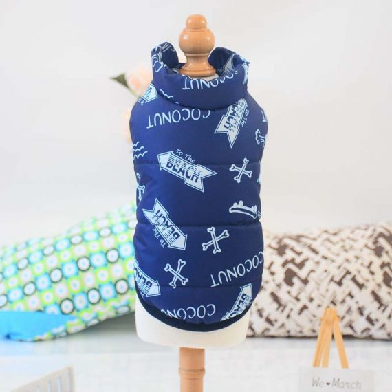 Dog Winter Coat Warm Printing Vest