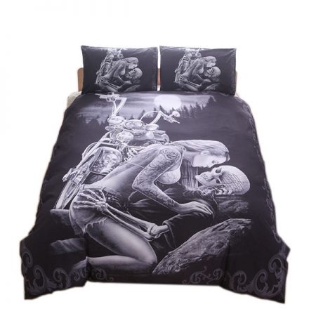 3pcs comforter skull bed sets