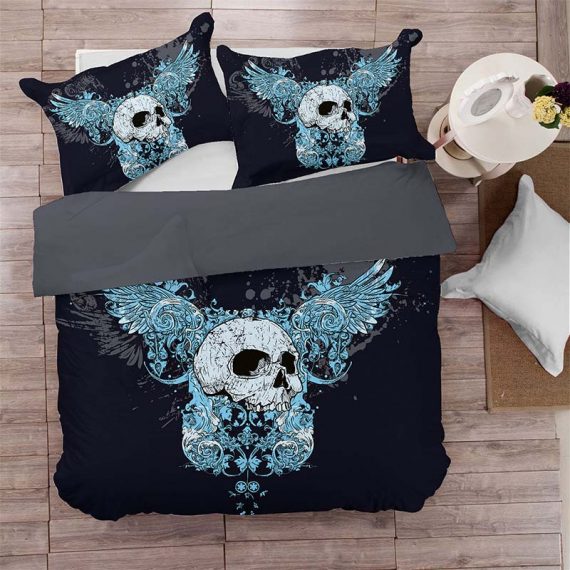 skull duvet cover with pillowcase