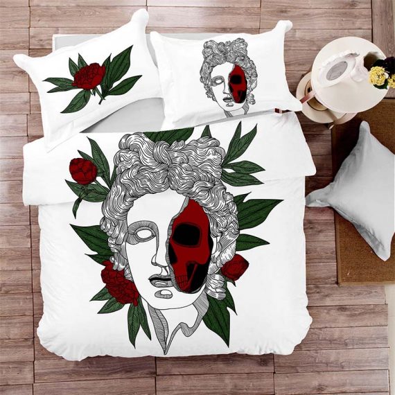 3D skull duvet cover with pillowcase