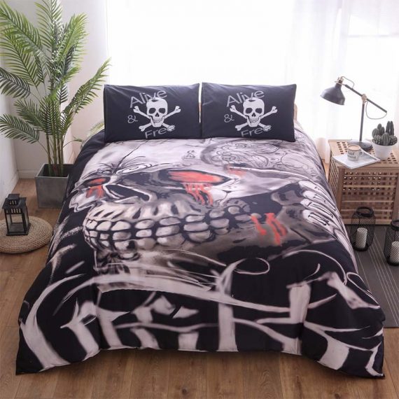 skull bed sets 3D print comforter