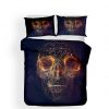 Three pieces skull bed sets
