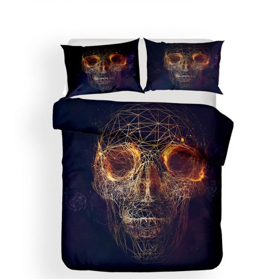 Three pieces skull bed sets