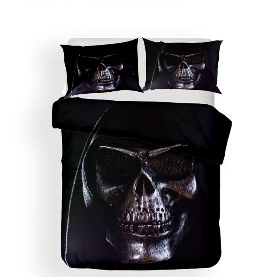 Three pieces skull bed sets