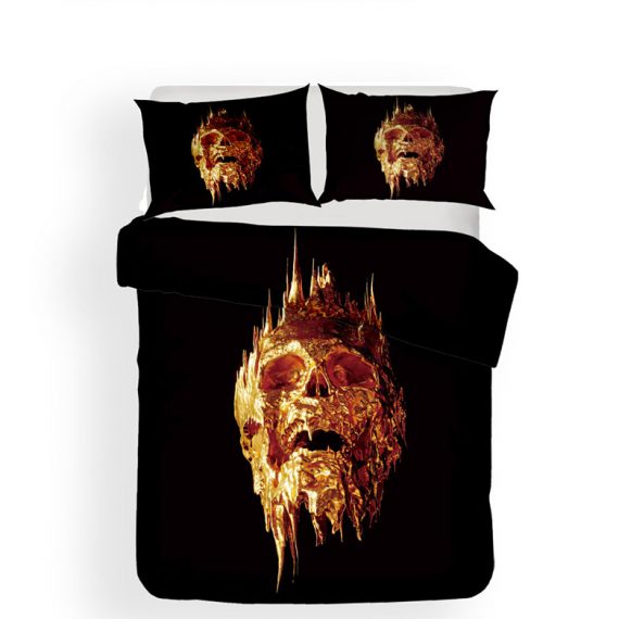 Three pieces skull duvet cover