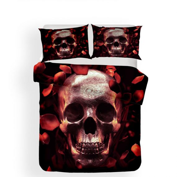 Three pieces skull duvet cover
