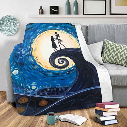 Jack and Sally Nightmare Before Christmas Blanket