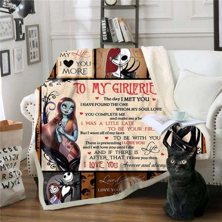 Jack And Sally 3D Printing Throw Blanke