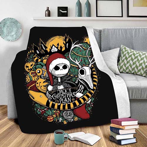 3D Jack Skellington Throw Blanket