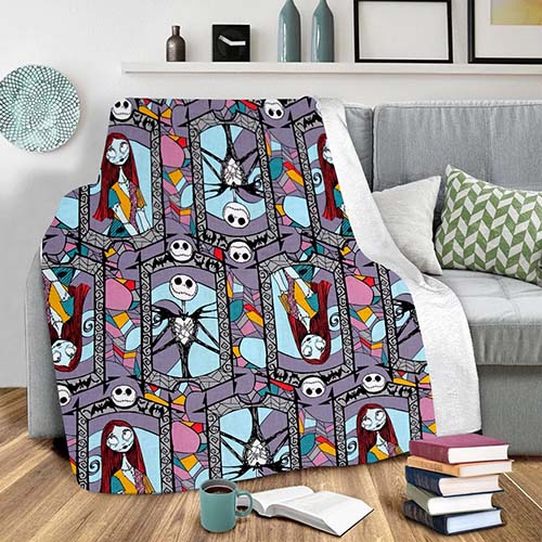 Night Before Christmas Jack and Sally Blanket