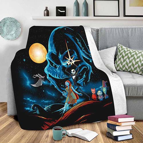 Night Before Christmas Jack and Sally Blanket