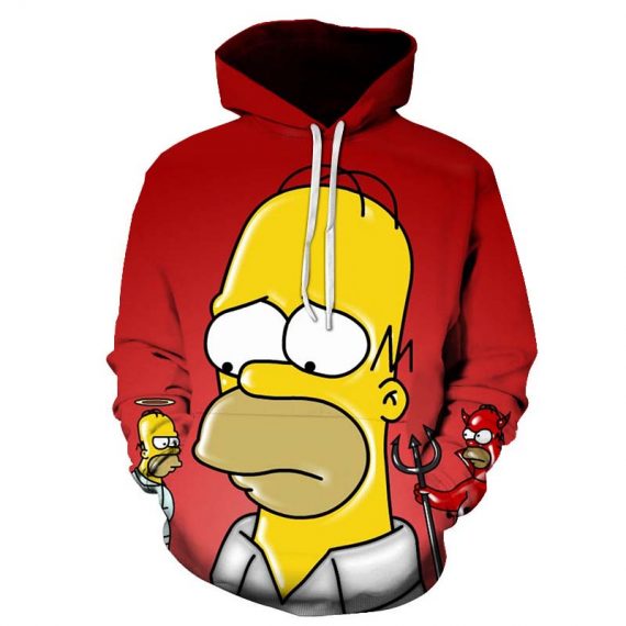 anime 3d style the simpson hoodies for mens