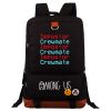 Hot Game Among Us Red Blue Text Printing Backpack School Bag