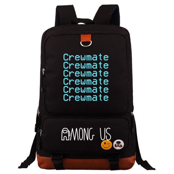 Hot Game Among Us Blue Text Printing Backpack School Bag