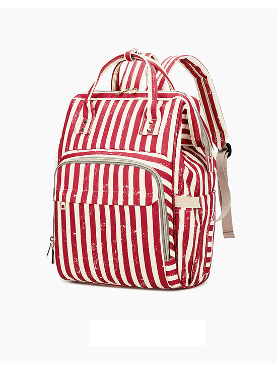 Red Striped Baby Diaper Backpack Bookbag