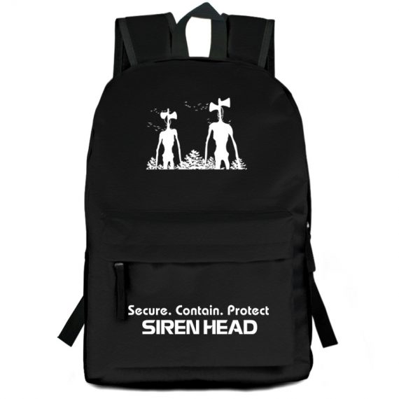SCP Siren Head Black White Adults Kids Backpack