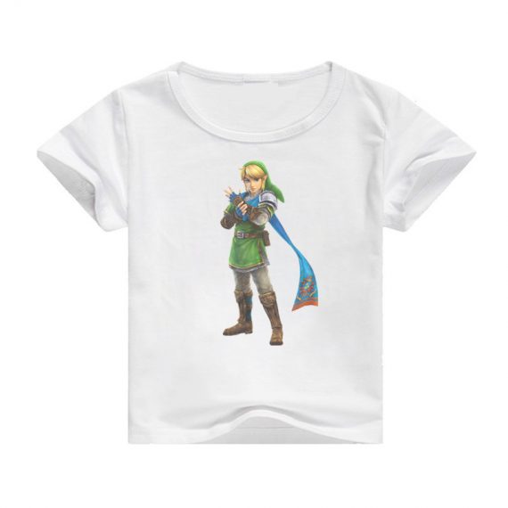 White Short Sleeve Zelda Character T Shirt