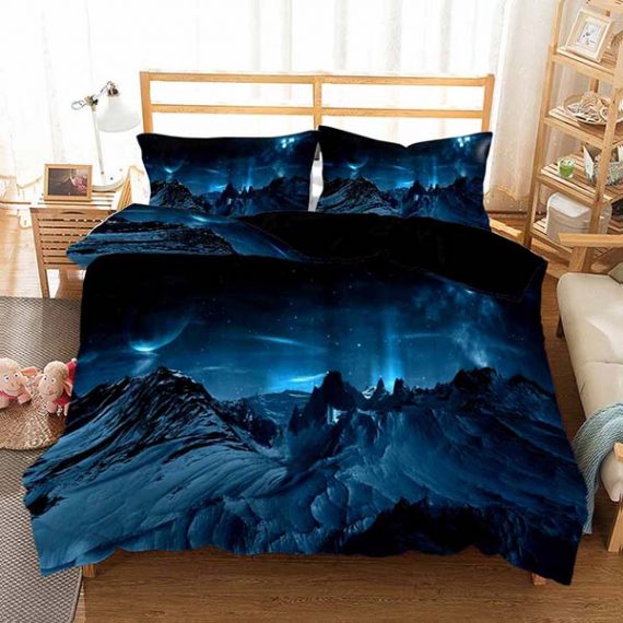 3D Style Printed Galaxy Bed Set