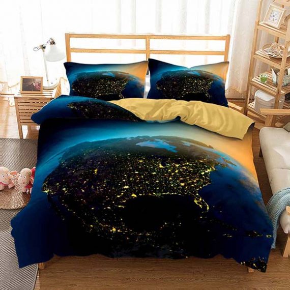 Galaxy Bed Set 3D Style Colorful Printing Comforter