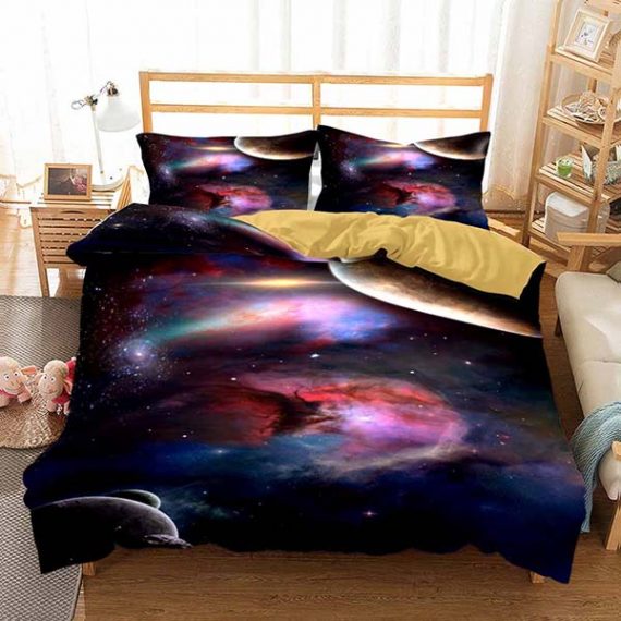 Galaxy Bed Set Colorful Printing Comforter