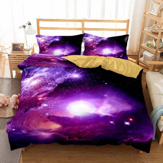 3D Style Galaxy Bed Set Colorful Printing Comforter