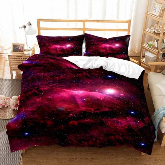 3D Style Galaxy Bed Set Colorful Printing Comforter