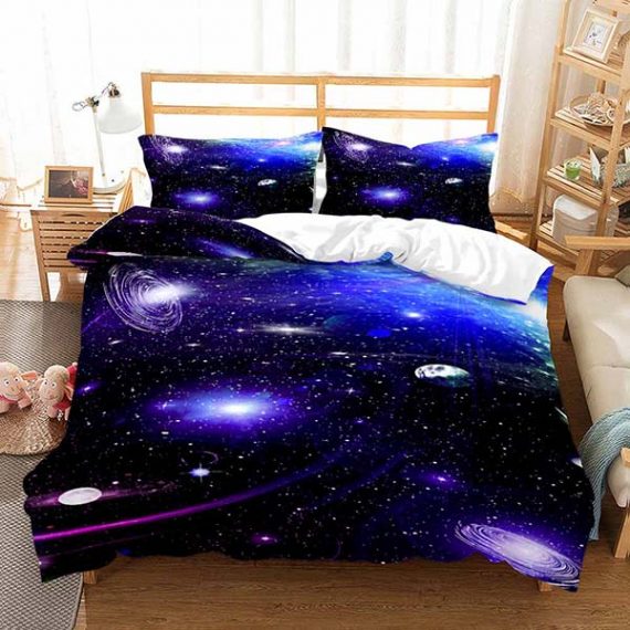 3D Style Colorful Printing Galaxy Bed Set
