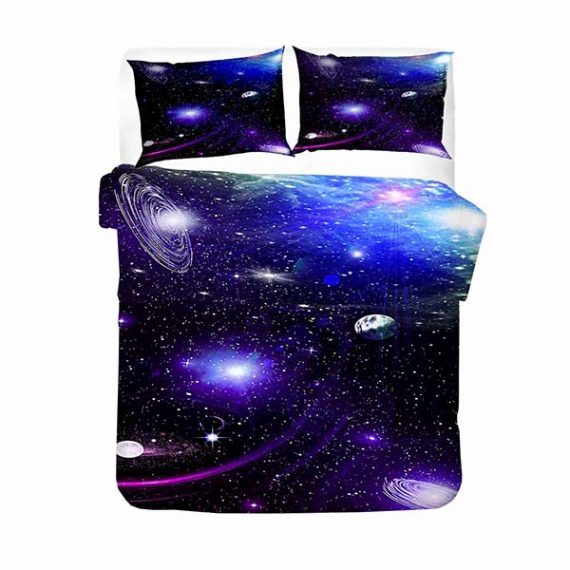 3D Style Colorful Printing Galaxy Bed Set