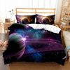 3D Style Colorful Printing Galaxy Bed Set